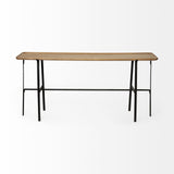 Helios II 60L x 14W x 29H Rectangular Brown Raised Edge Top Console Table from Mercana - Luna Furniture