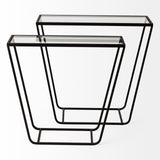 Arya (Set of 2) 24L x 10W Black Rectangular Glass Top Iron Frame Accent Table from Mercana - Luna Furniture
