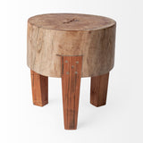 Asco 15"H Rustic Solid Reclaimed Wood Stool from Mercana - Luna Furniture