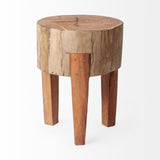 Asco 18"H Rustic Solid Reclaimed Wood Stool from Mercana - Luna Furniture