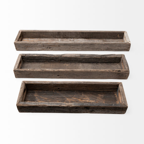 Vernon (Large) 36L x 7W Brown Reclaimed Wood Tray from Mercana - Luna Furniture