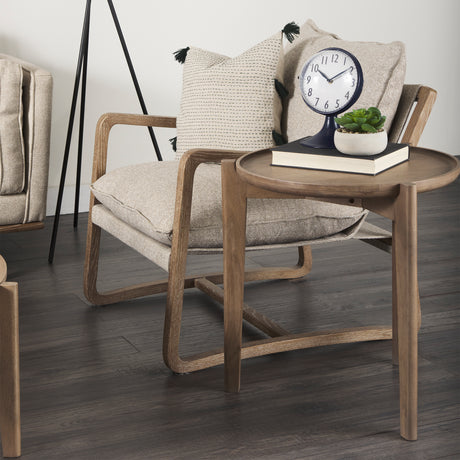 Cleaver I 22 x 24 Round Top Brown Solid Wood Accent Table from Mercana - Luna Furniture