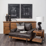 Colburne I Brown Leather Body Wood/Iron Frame Club Chair from Mercana - Luna Furniture