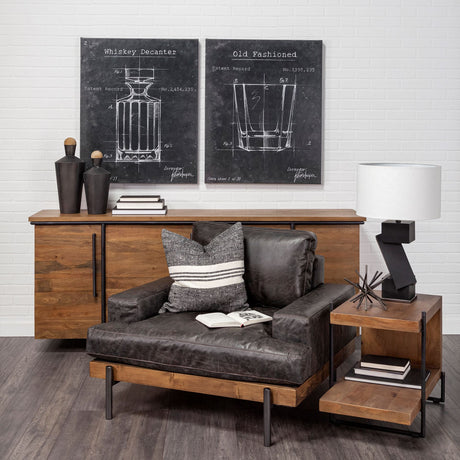 Colburne I Brown Leather Body Wood/Iron Frame Club Chair from Mercana - Luna Furniture