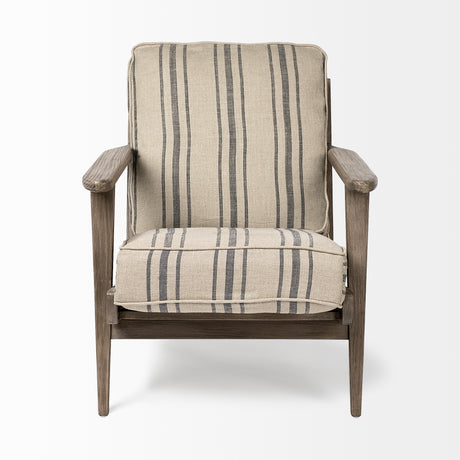 Olympus III Striped Brown Jute Wrapped Wooden Frame Accent Chair from Mercana - Luna Furniture