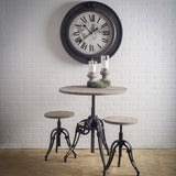Emslie I 19"-25" Brown Wood Seat Black Metal Frame Stool from Mercana - Luna Furniture