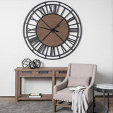 Lewiston 59" Round Oversized+ Industrial Wall Clock from Mercana - Luna Furniture