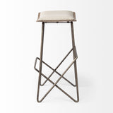 Katniss 26" Total Height Cream Fabric Seat Gold Metal Frame Counter Stool from Mercana - Luna Furniture