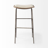 Katniss 30" Total Height Cream Fabric Seat Gold Metal Frame Bar Stool from Mercana - Luna Furniture