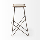 Katniss 30" Total Height Cream Fabric Seat Gold Metal Frame Bar Stool from Mercana - Luna Furniture