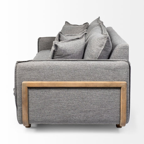 Roy I 84" Castlerock Gray Upholstered Three Seater Sofa from Mercana - Luna Furniture