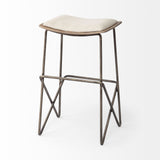 Katniss 26" Total Height Cream Fabric Seat Gold Metal Frame Counter Stool from Mercana - Luna Furniture