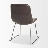 Sawyer I Dark Brown Faux-Leather Seat Black Iron Frame Dining Chair, Set of 2 from Mercana - Luna Furniture