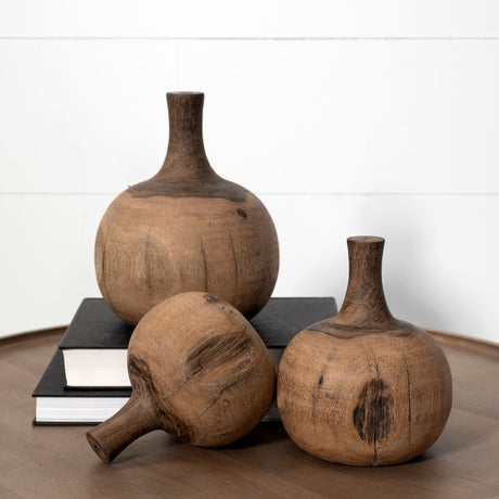 Afra Medium Solid Wood Vase Shaped Decorative Object from Mercana - Luna Furniture