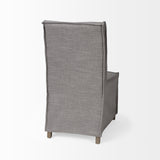 Elbert I Grey Fabric Slip-Cover Brown Wooden Base Dining Chair, Set of 2 from Mercana - Luna Furniture