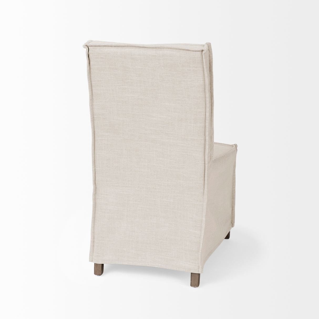 Elbert I Cream Fabric Slip-Cover Brown Wooden Base Dining Chair, Set of 2 from Mercana - Luna Furniture