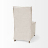 Elbert I Cream Fabric Slip-Cover Brown Wooden Base Dining Chair, Set of 2 from Mercana - Luna Furniture