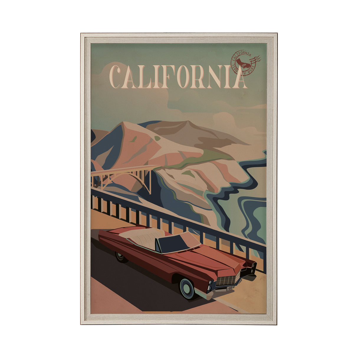 California Go USA (XL) by Mercana Studio a Hand Embellished Decograph Framed Art Print under Glass from Mercana - Luna Furniture
