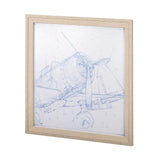 Airplane Mechanical Sketch I by Ethan Harper a Hand Embellished Textured Framed Art Print from Mercana - Luna Furniture