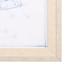 Airplane Mechanical Sketch I by Ethan Harper a Hand Embellished Textured Framed Art Print from Mercana - Luna Furniture