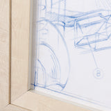 Airplane Mechanical Sketch I by Ethan Harper a Hand Embellished Textured Framed Art Print from Mercana - Luna Furniture