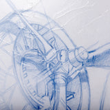 Airplane Mechanical Sketch I by Ethan Harper a Hand Embellished Textured Framed Art Print from Mercana - Luna Furniture