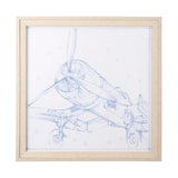 Airplane Mechanical Sketch II by Ethan Harper a Hand Embellished Textured Framed Art Print from Mercana - Luna Furniture