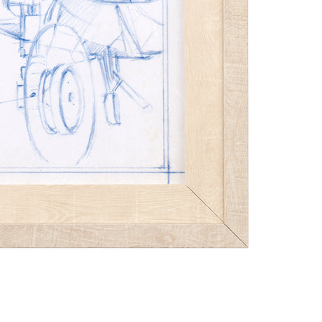 Airplane Mechanical Sketch II by Ethan Harper a Hand Embellished Textured Framed Art Print from Mercana - Luna Furniture