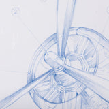 Airplane Mechanical Sketch II by Ethan Harper a Hand Embellished Textured Framed Art Print from Mercana - Luna Furniture