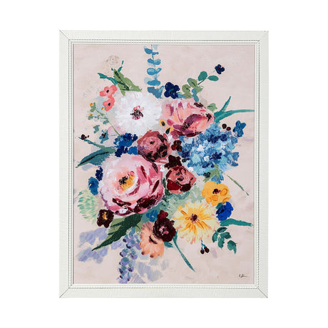 Farmhouse Flowers I by Barbara Fleming a Hand Embellished Textured Framed Art Print from Mercana - Luna Furniture