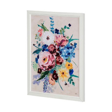 Farmhouse Flowers I by Barbara Fleming a Hand Embellished Textured Framed Art Print from Mercana - Luna Furniture