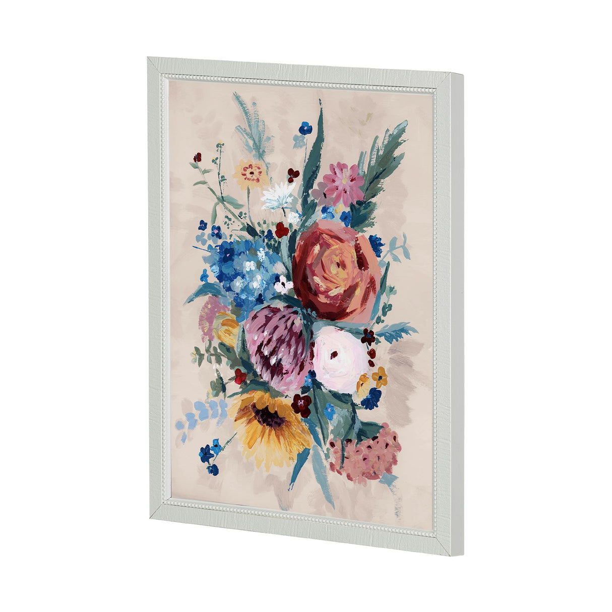 Farmhouse Flowers II by Barbara Fleming a Hand Embellished Textured Framed Art Print from Mercana - Luna Furniture