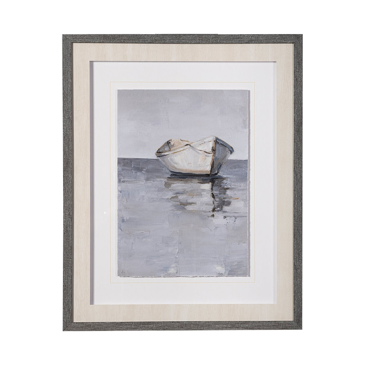 Boat on the Horizon I by Ethan Harper Hand Embellished Textured Framed Art Print Matted under Glass from Mercana - Luna Furniture
