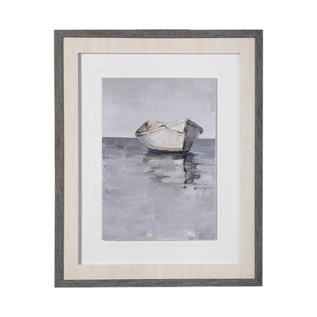 Boat on the Horizon I by Ethan Harper Hand Embellished Textured Framed Art Print Matted under Glass from Mercana - Luna Furniture