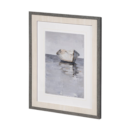 Boat on the Horizon I by Ethan Harper Hand Embellished Textured Framed Art Print Matted under Glass from Mercana - Luna Furniture