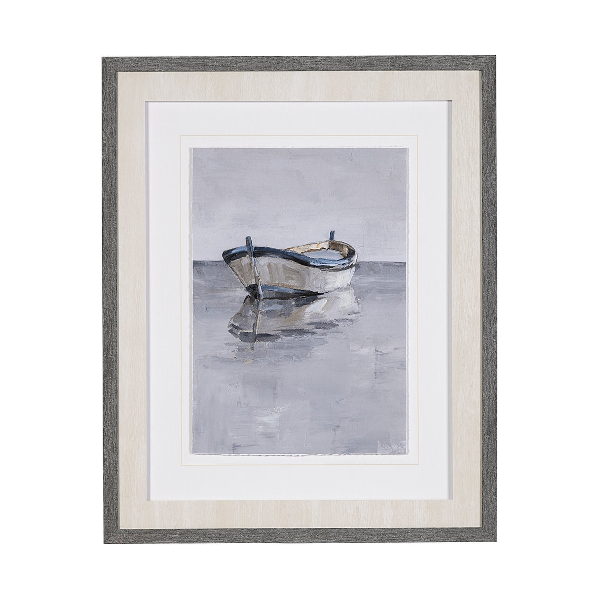 Boat on the Horizon II by Ethan Harper Hand Embellished Textured Framed Art Print Matted under Glass from Mercana - Luna Furniture