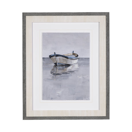 Boat on the Horizon II by Ethan Harper Hand Embellished Textured Framed Art Print Matted under Glass from Mercana - Luna Furniture