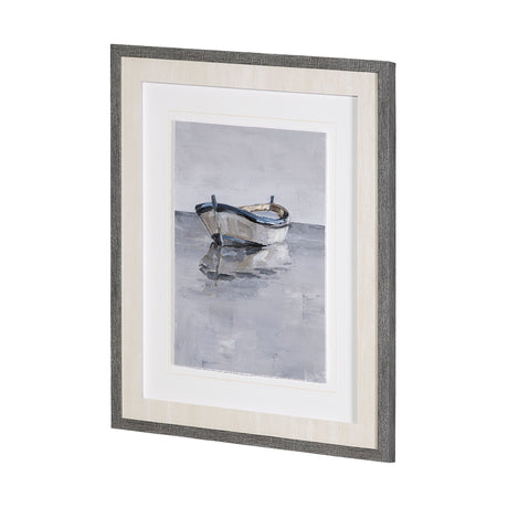 Boat on the Horizon II by Ethan Harper Hand Embellished Textured Framed Art Print Matted under Glass from Mercana - Luna Furniture