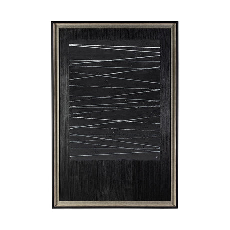 OM-Silver Lines by Studio M a handmade Original Framed Artwork under Glass from Mercana - Luna Furniture