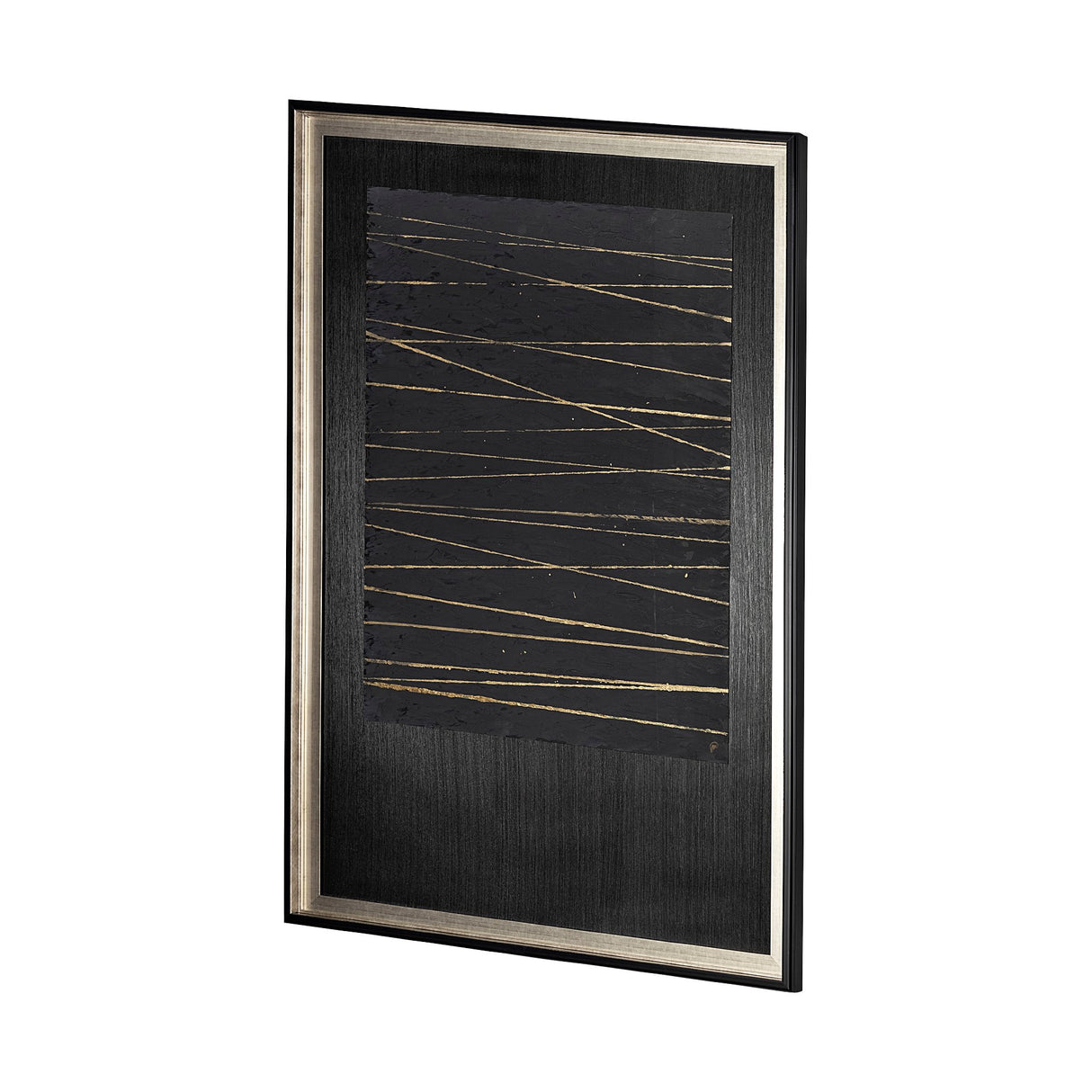 OM-Gold Lines by Studio M a handmade Original Framed Artwork under Glass from Mercana - Luna Furniture