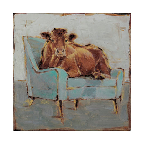 Moo-ving IV by Ethan Harper a Hand Embellished Textured Canvas from Mercana - Luna Furniture