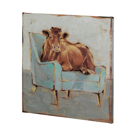 Moo-ving IV by Ethan Harper a Hand Embellished Textured Canvas from Mercana - Luna Furniture