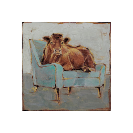 Moo-ving IV by Ethan Harper a Hand Embellished Textured Canvas from Mercana - Luna Furniture