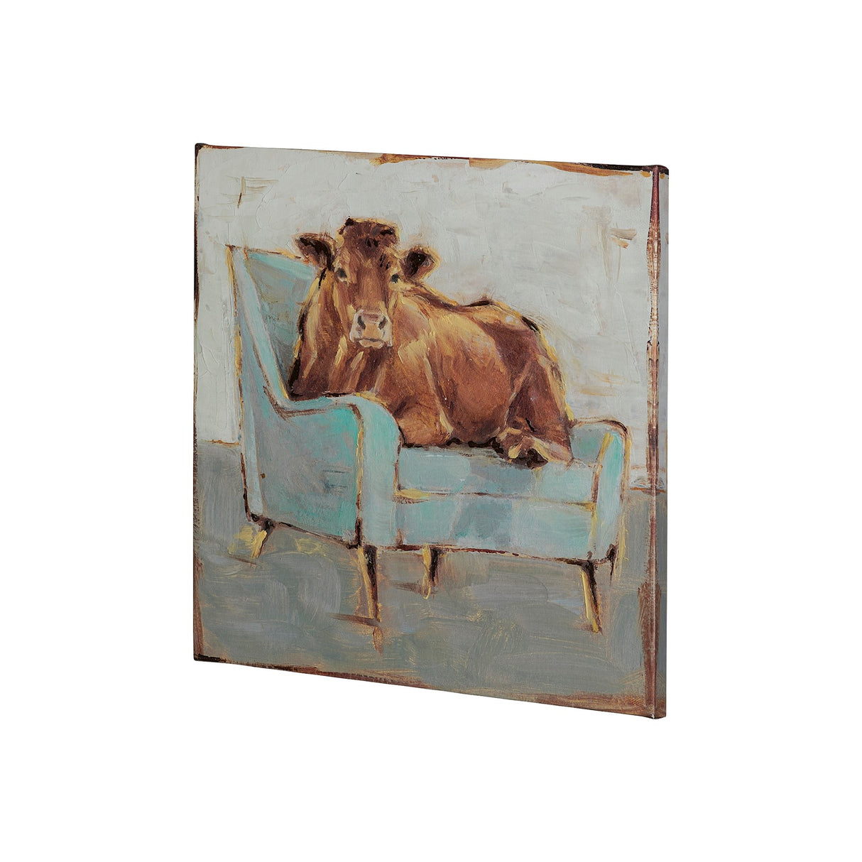 Moo-ving IV by Ethan Harper a Hand Embellished Textured Canvas from Mercana - Luna Furniture