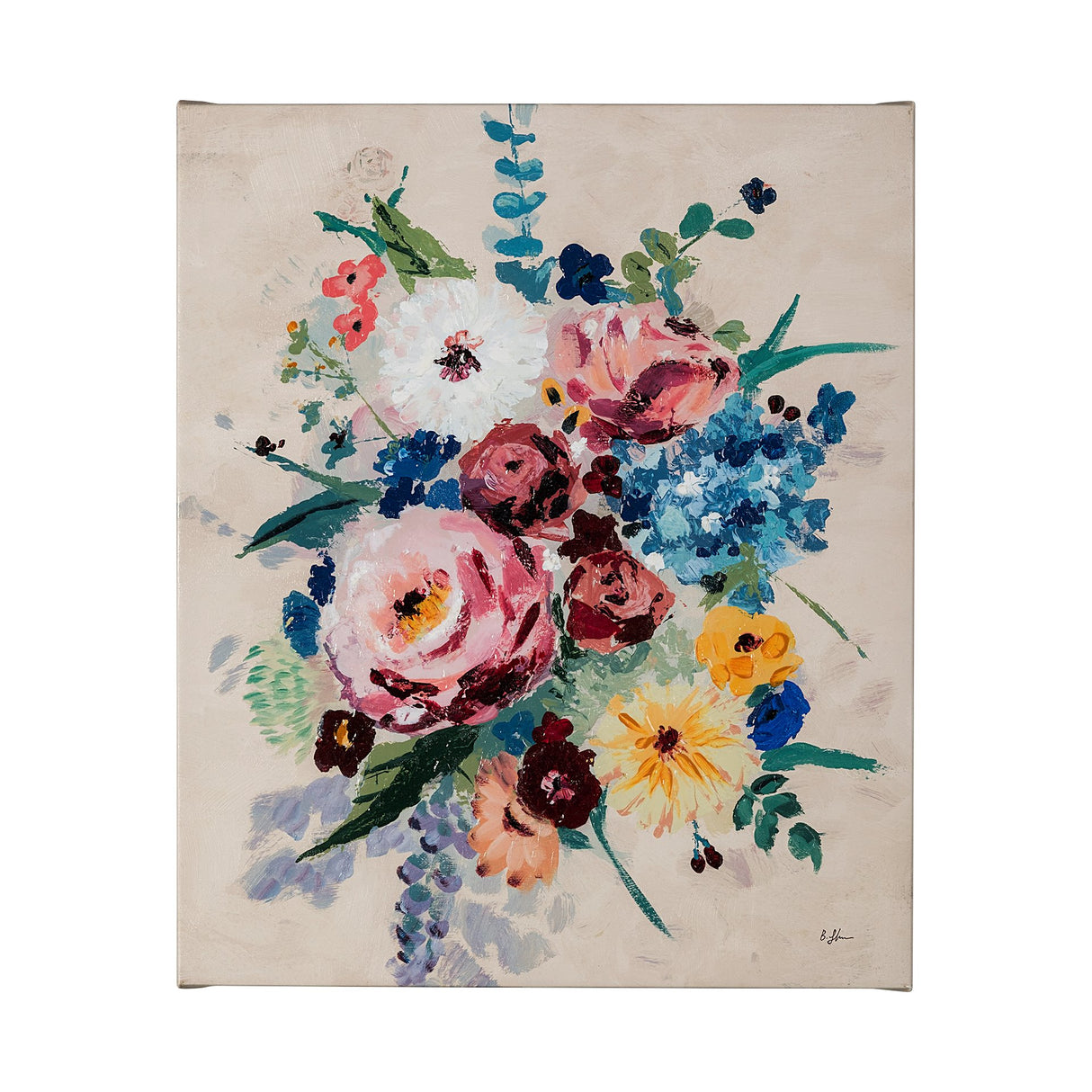 Farmhouse Flowers I by Barbara Fleming a Hand Embellished Textured Canvas from Mercana - Luna Furniture