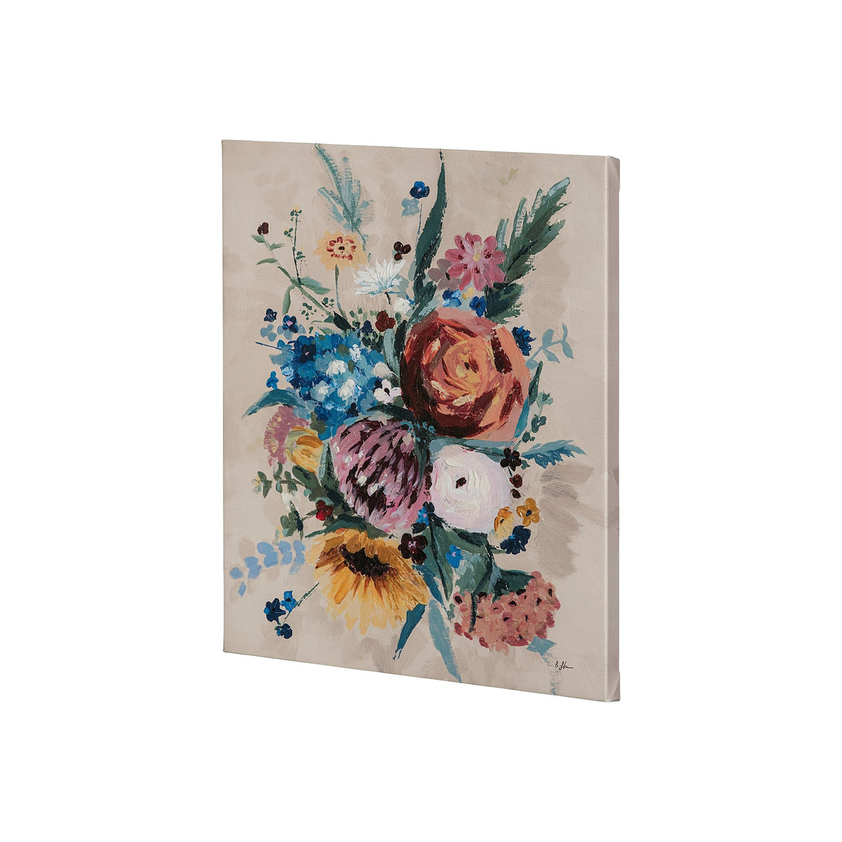 Farmhouse Flowers II by Barbara Fleming a Hand Embellished Textured Canvas from Mercana - Luna Furniture