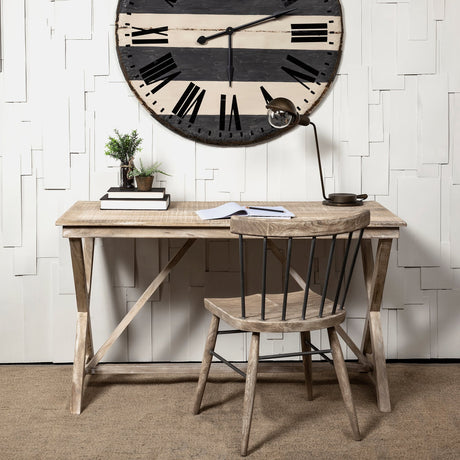 Tracy 54L x 28W Natural X Frame Wood Office Desk from Mercana - Luna Furniture