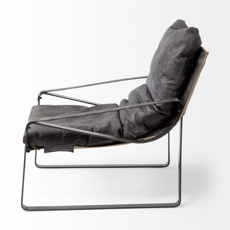 Hornet II Black Leather Body Metal Frame Accent Chair from Mercana - Luna Furniture