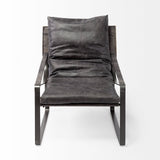 Hornet II Black Leather Body Metal Frame Accent Chair from Mercana - Luna Furniture