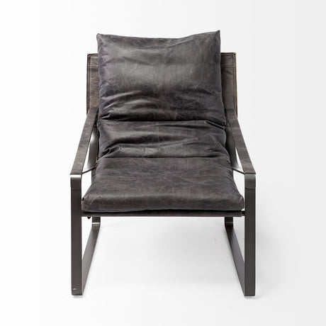 Hornet II Black Leather Body Metal Frame Accent Chair from Mercana - Luna Furniture